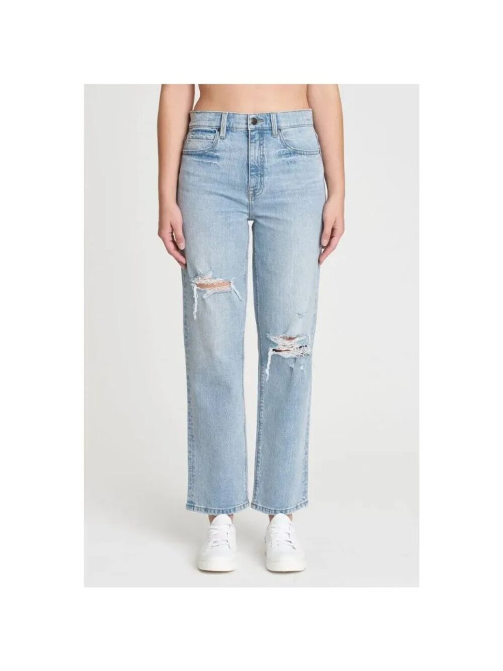 NWT Eunina Olsen Super High Rise Distressed Straight Leg Jeans Women Size 11 /30
